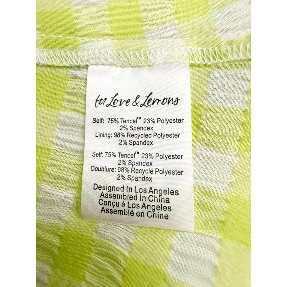 NWT For Love & Lemons Maureen Midi‎ Dress Green Gingham Cutout Tie Back, Size L - Picture 8 of 10